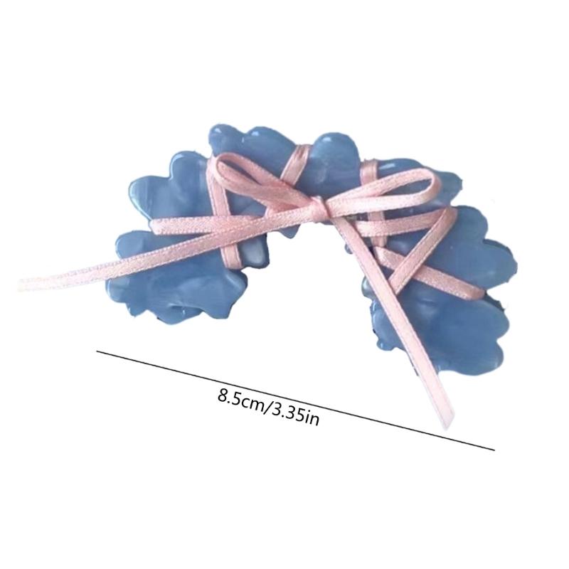 Versatile Acrylic Hair Claw Ballet Style Ribbon Tie Bowknot Acetate Claw Clips Stylish Headwear Hair Accessory for Women
