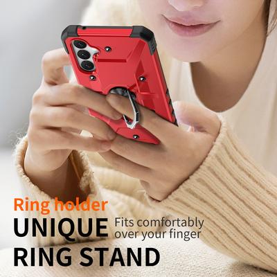 For Samsung Galaxy S24 Case PC+ TPU Ring Kickstand Magnetic Car Mount Phone Cover