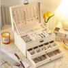 Luxury Foldable PU Leather Jewelry Storage Case Travel Display Box for Girls Women Ring Watch Jewelry Set Organizer