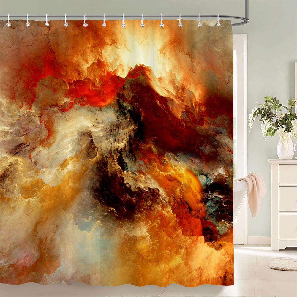 Colorful Abstract 3D Printed Bath Curtains Waterproof Polyester Fabric Washable Bathroom Bathtub Shower Curtain With Hooks