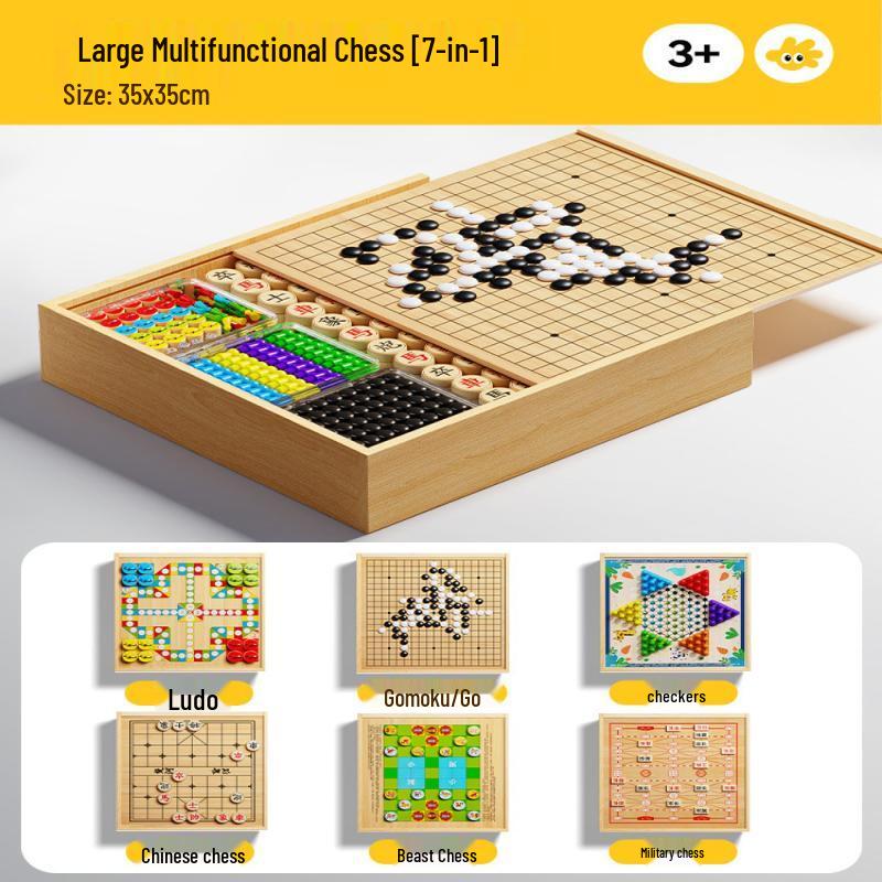 Children s 7-in-1 Wooden Multi-Game Set