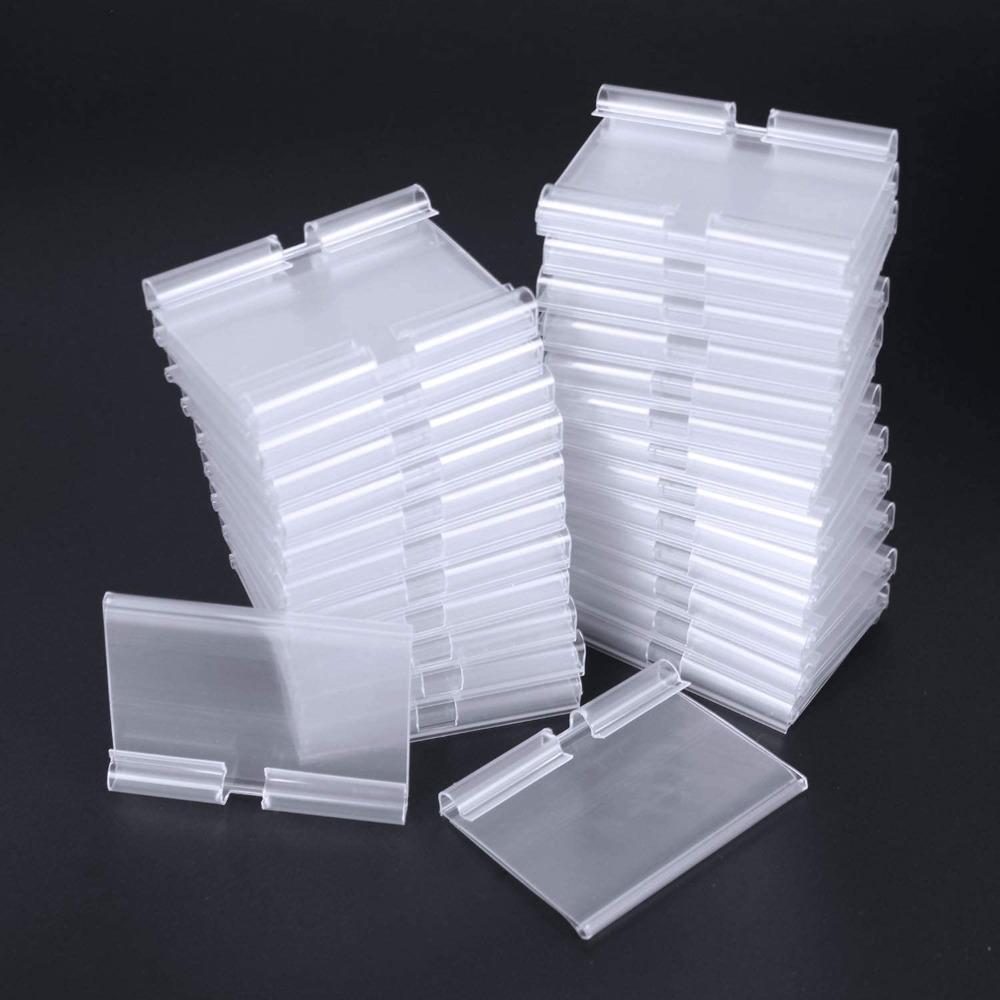 Plastic Label Holder Clip On Merchandise Sign Display Holder 50PCS Plastic Label Holders Shop