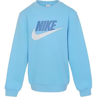 Nike Crew Neck Loose Fit Logo Print Sweatshirt Kids Tops Sky-Blue FD2992-407