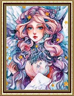 AN-diaart Diamond Art Kit A3 Square Beads for Girls, Cute AM-165