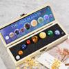 Set Cristale Naturale Gemstone Sistem Solar 9 Planete Sferă Bile Piatră Model Galaxie Ornamente Cadou Decor Casă Birou