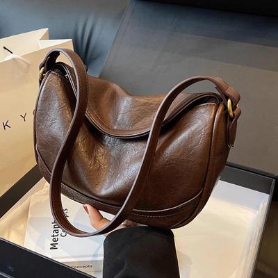 European American Retro Women's Large Capacity Crossbody Shoulder Bag - 2025 Niche Design Dumpling Bag