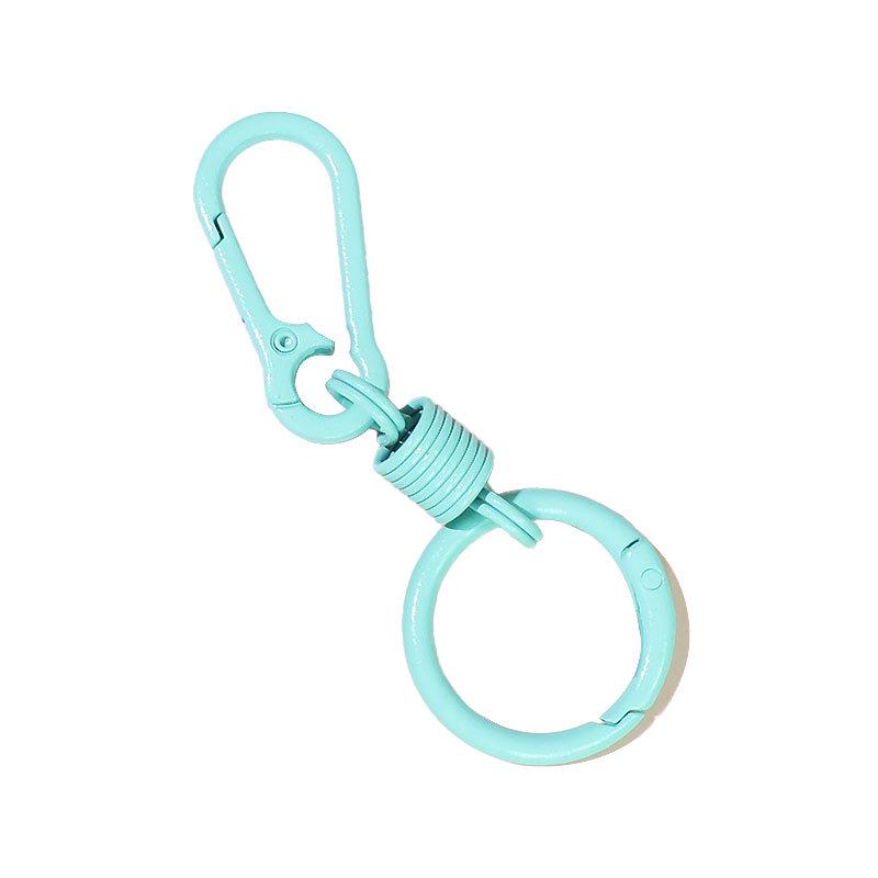 Colorful Zinc Alloy Carabiner Keychain with Rebound Finger Ring