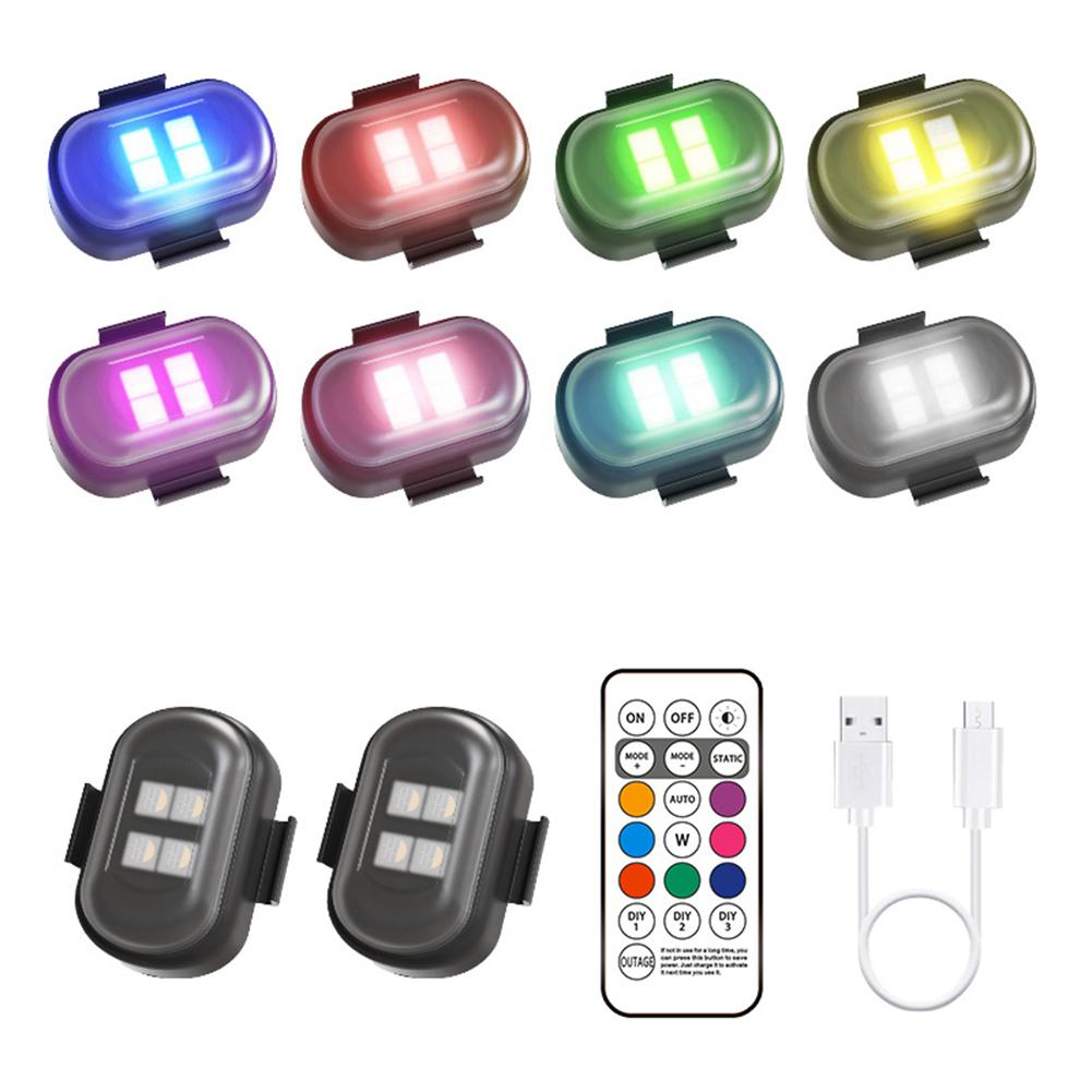 Multi-Mode Strobe Motorcycle LED Light Night Riding 150mAh Built-in Battery 7M Remote Control Distance 8 Colors Light Options