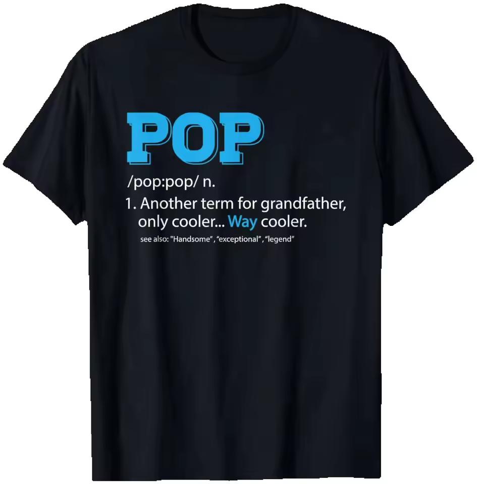 Funny Shi Grandpa, Pop Definition For Grandfather T-Shi Summer Sho-Sleeved Breathable Sweat-Wicking Versatile Trendy