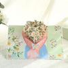 Foldable 3D Greeting Card with Envelope Handmade Decorative Birthday Gift Card Fly-out Holiday Blessings Card