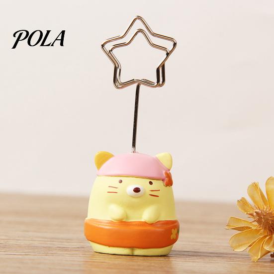Waterproof Note Holder Desktop Memo Clip Stand, Cartoon Animal Message Holder, Cute Resin Base Photo Hand-painted Display Clip, Table Number Name Card