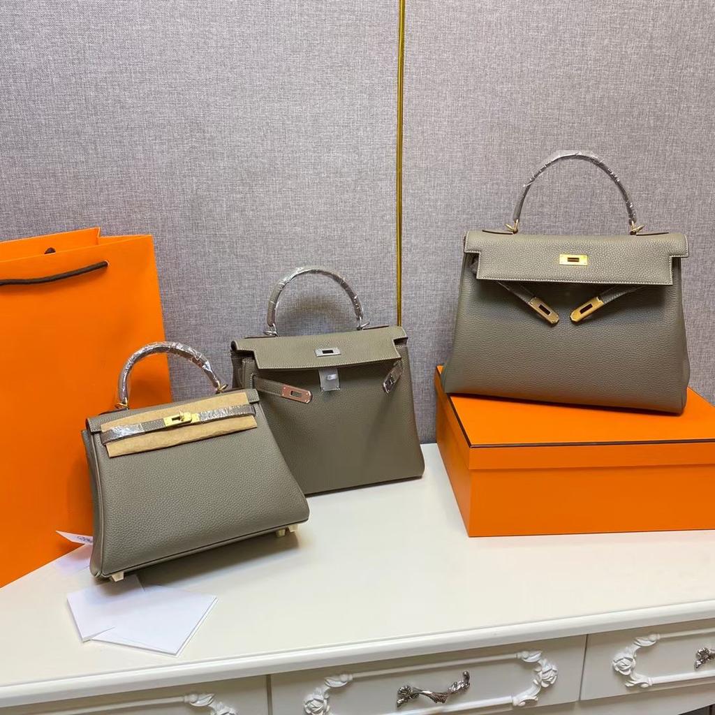 Haute couture leather KL bag 25/28cm lychee Togo top layer cowhide one-shoulder crossbody handbag for women