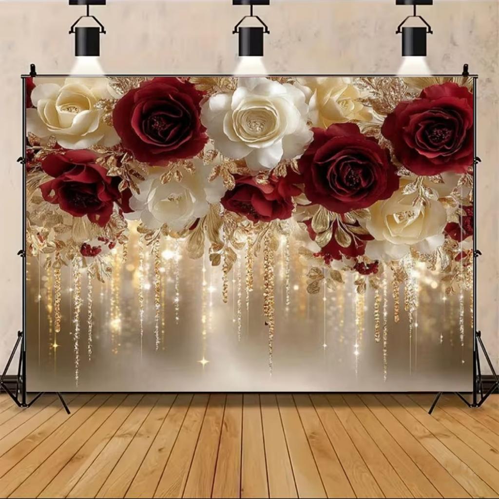 Floral Wall Theme Background Birthday Wedding Engagement Ceremony Party Decoration Abstract Flower Portrait Photography Studio