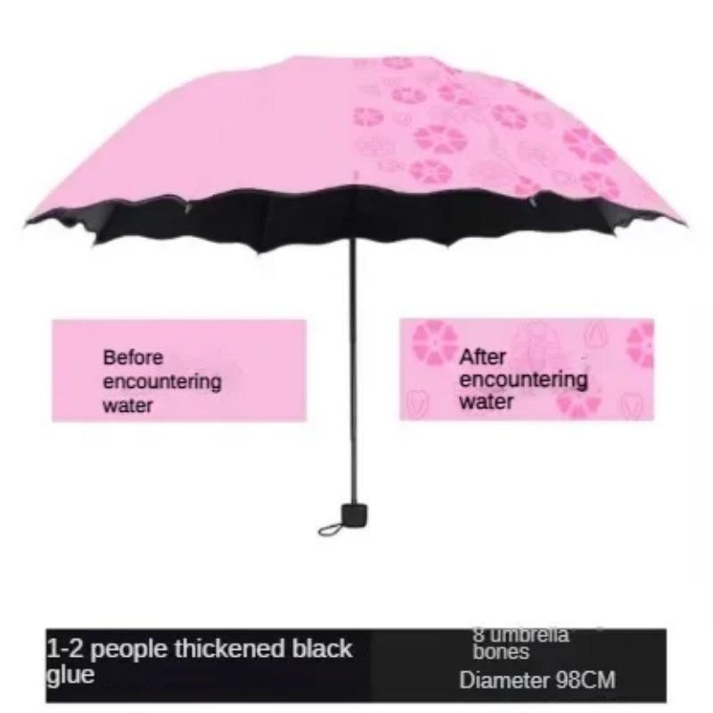 Portable Umbrella Creative Water Flowering Umbrella Ruffled Sunny and Rain Umbrella Windproof UV-proof Manual Vinyl Umbrella