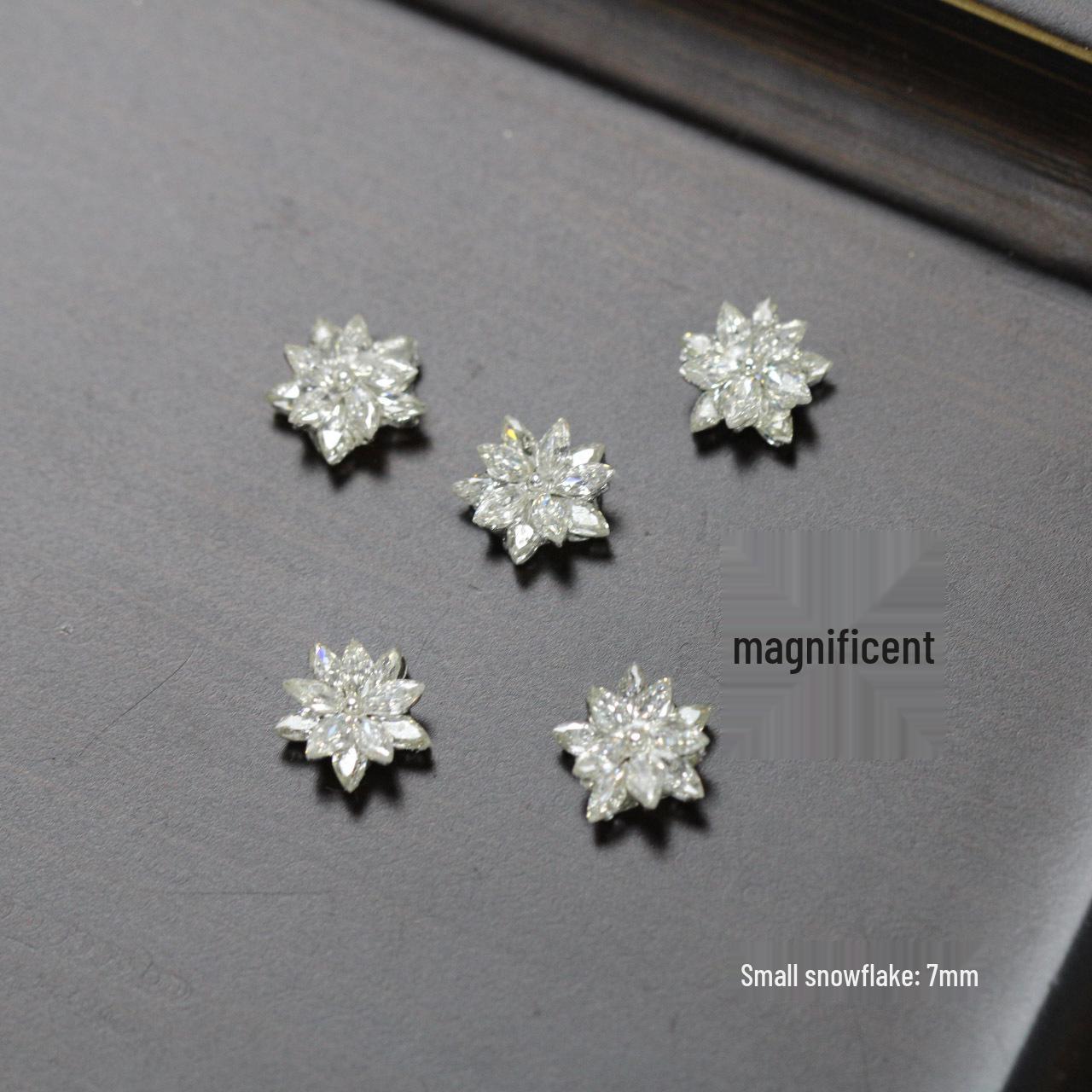 Горячая Распродажа Снежинка Цирконий Дизайн Ногтей: Блестящие Прозрачные Белые Двухслойные Цветы Лотоса Стразы Ногти DIY Аксессуары