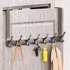 Punch-Free Aluminum Over-the-Door Hook Rack