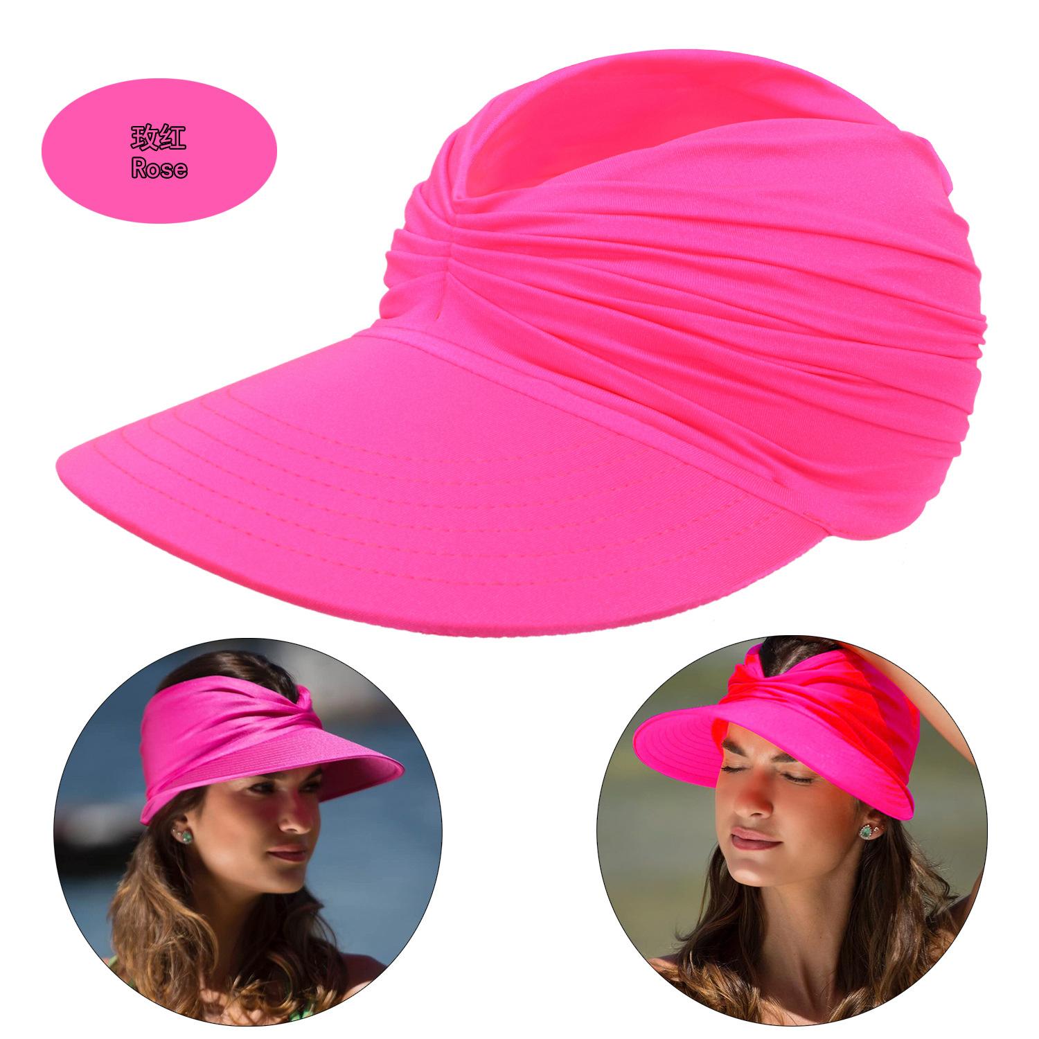 

Beach sun hat women spring and summer new empty top hat sun protection hat women outdoor sports hat рожевий