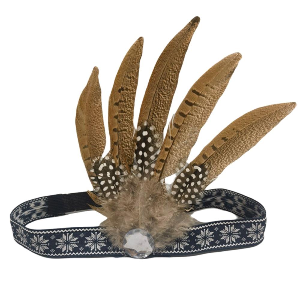 Decorative Ethnic Style Feathered Hairband Colorful Lightweight Hair Ornament Headband Festive Events