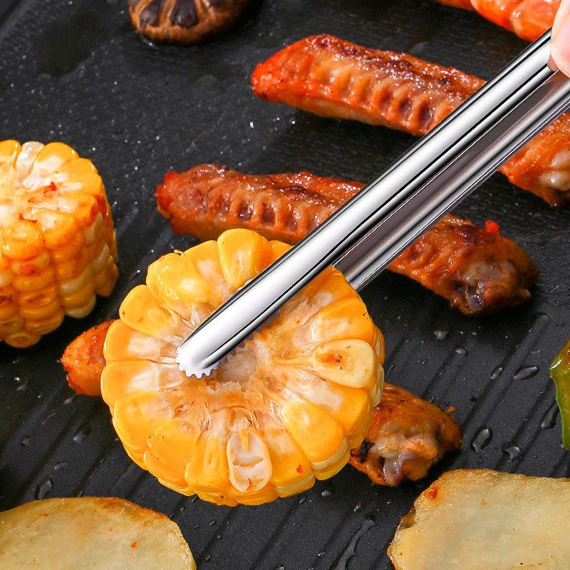 Grillzange aus Edelstahl, Lebensmittelzange, Grillzange, Steakzange, Brotzange, Küchenutensilien, Rutschfeste Küchenhelfer für Party, Zubehör