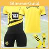 Uniforme de futebol do Dortmund, número 2324, para crianças e adultos, em fibra de poliéster.