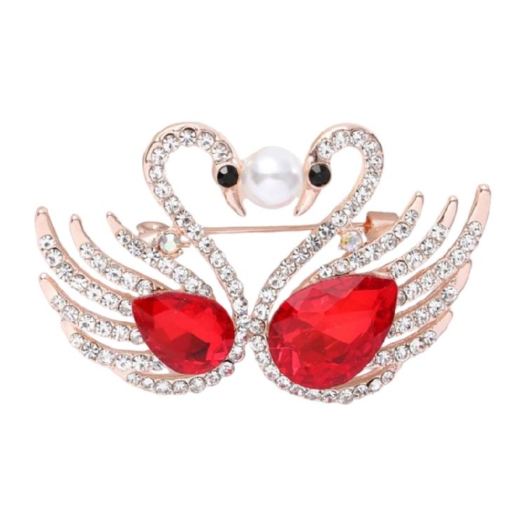 Elegant Small Swan Brooches with Rhinestones Unique Swan Pin Unisex Pins Alloy Texture Suitable for Fashionable Outfits