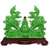 Double Dragon Zodiac: Green Dragon Ornament for Wealth and Prosperity - Perfect for Living Room, Office, Housewarming, or Opening Gifts.