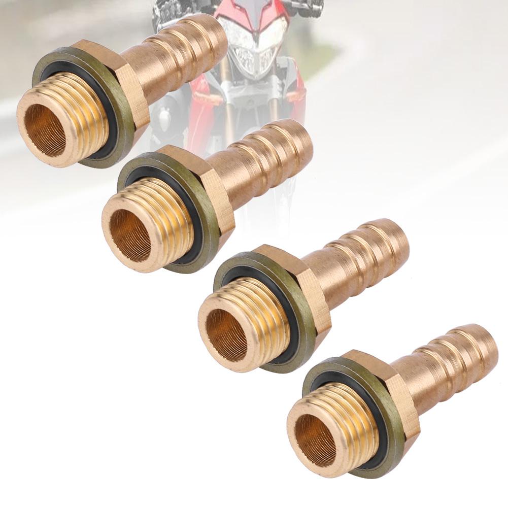 4Pcs Motorcycle Oil Cooler Oil Cooled System M8 Hollow Screw Adapter Fitting M12*1.25mm