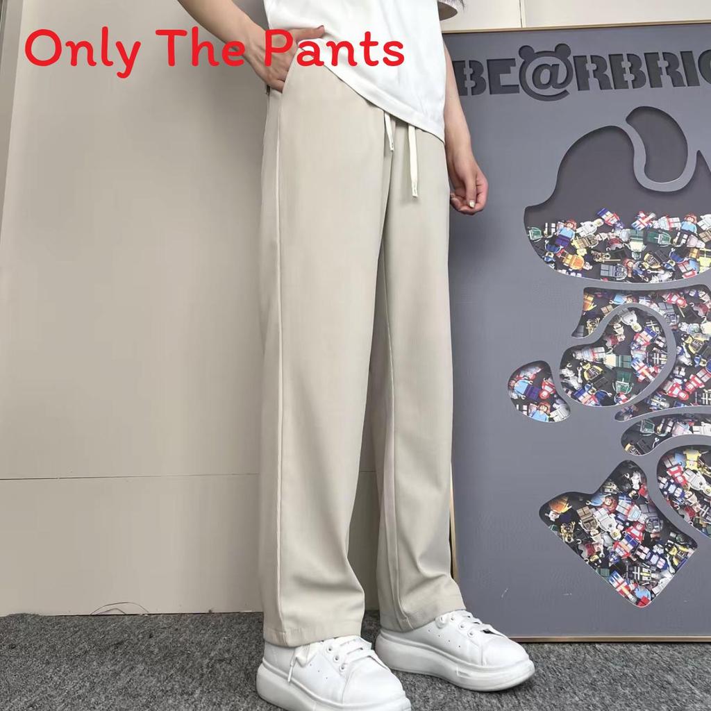 Men Casual Pants With Elastic Waist And Straight Leg For Winter Lounge Comfort