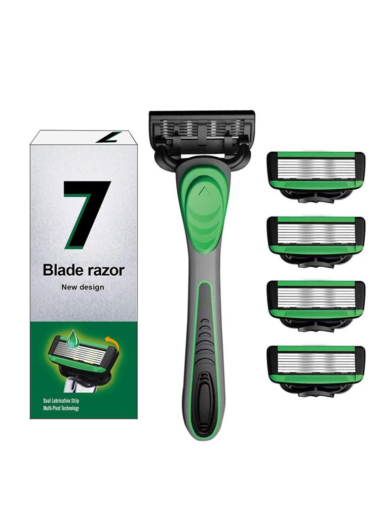 Non-Toxic Safety 7-Blades Razor Replaceable Razor Refill Blades Classic Men'S Shaving Tool