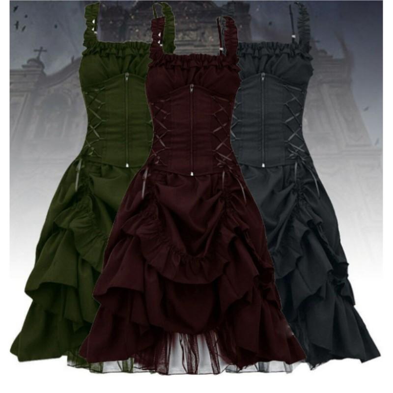 

Drawstring Waist Slim Lolita Cosplay Gothic Prom Dresses 4XL білий