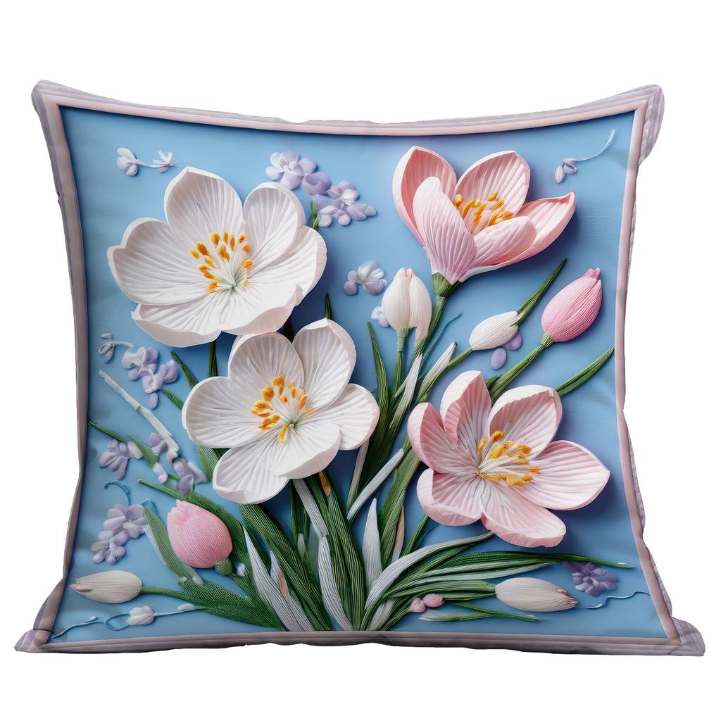 Neuer dreidimensionaler blauer floraler Kissenbezug Heim Wohnzimmer Sofa Kissenbezug