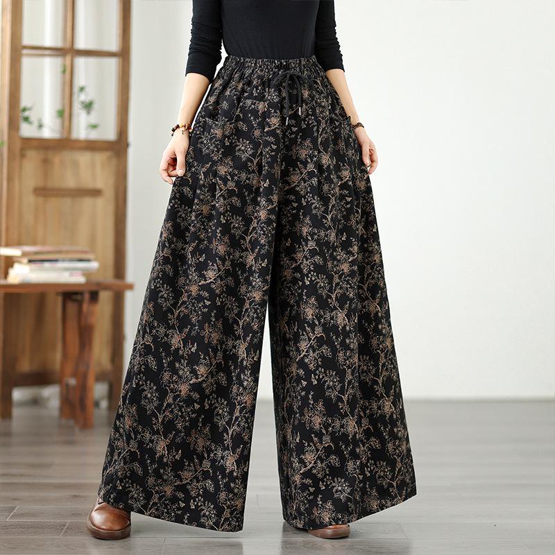 Denim-Hose mit weitem Bein in Übergröße: Elastischer Bund, Schlankmachend, Lässig, Vielseitig.