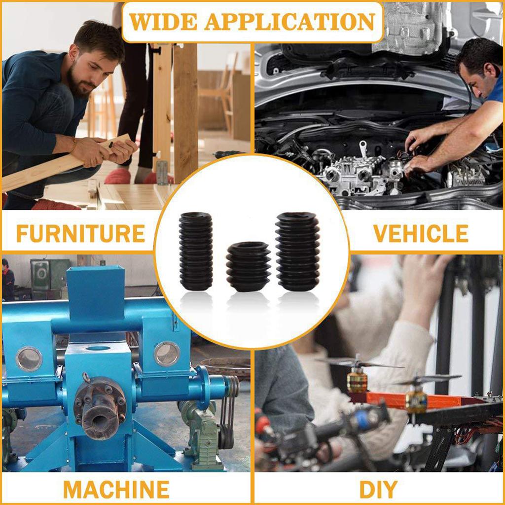 300 Stück Madenschrauben-Set Edelstahl Innensechskant Cup-Point Schrauben Sortimentskasten für Türgriffe Leuchte
