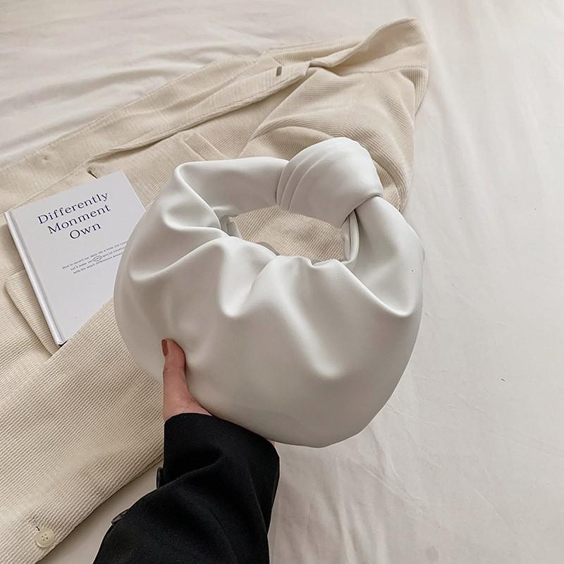 High-texture Small Bag Women 23 Internet Celebrity Fashionable Knotted Hand Korean Style Pleated Cloud