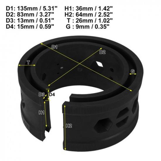 2 Pcs Black Car Coil Spring Rubber Buffer Universal B+ Type for Ford for Chevy