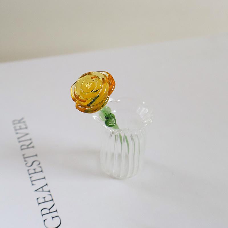 Glazed Handmade Small Flower Glass Simulation Bouquet Home Decoration Ornament