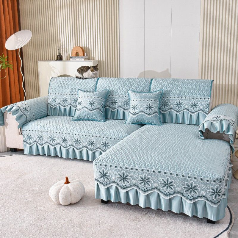 Plush Sofa Covers Four Seasons Sofa Towel Fabric Seat Cushion Backrest Towel Simple Modern Couch Cover Non-slip Sofa Bed Cover