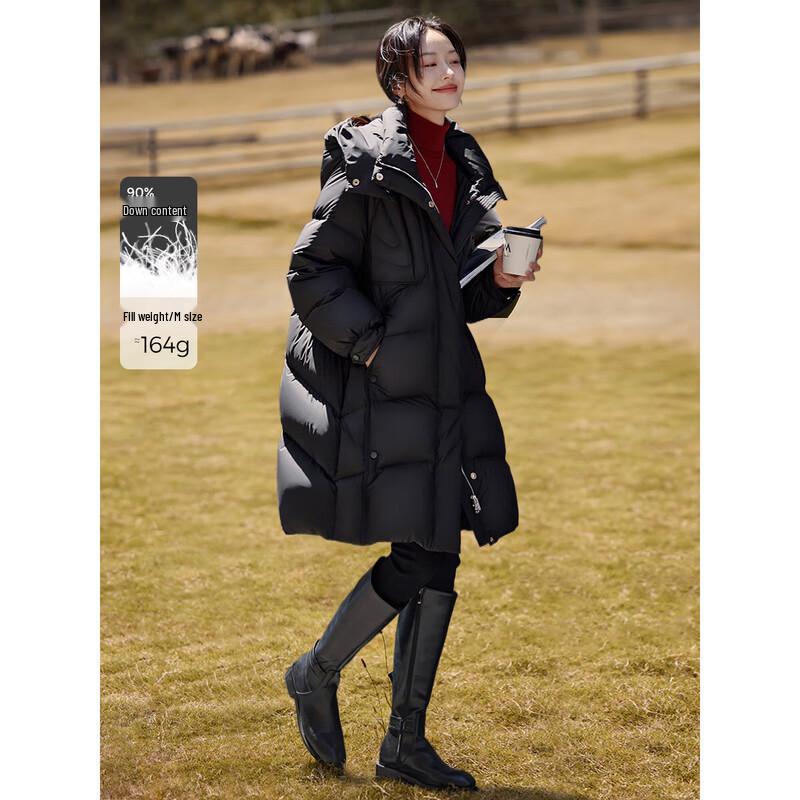 Women's Casual Puffy Hooded Long Down Jacket