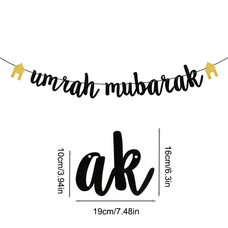 Eid Mubarak Paper Banner Garland 2025 Ramadan Moon Star Mosque Hanging Swirl Home Decoration Ornaments Islamic Muslim Party Gift