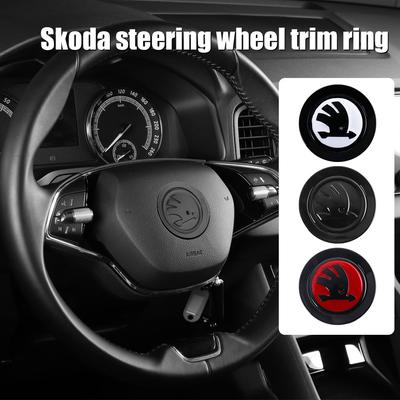 Carbon Fiber Car Steering Wheel Badge Sticker Inner Modified Decal For Kodiaq Octavia Enyaq Kamiq Scala Rapid Superb Karoq
