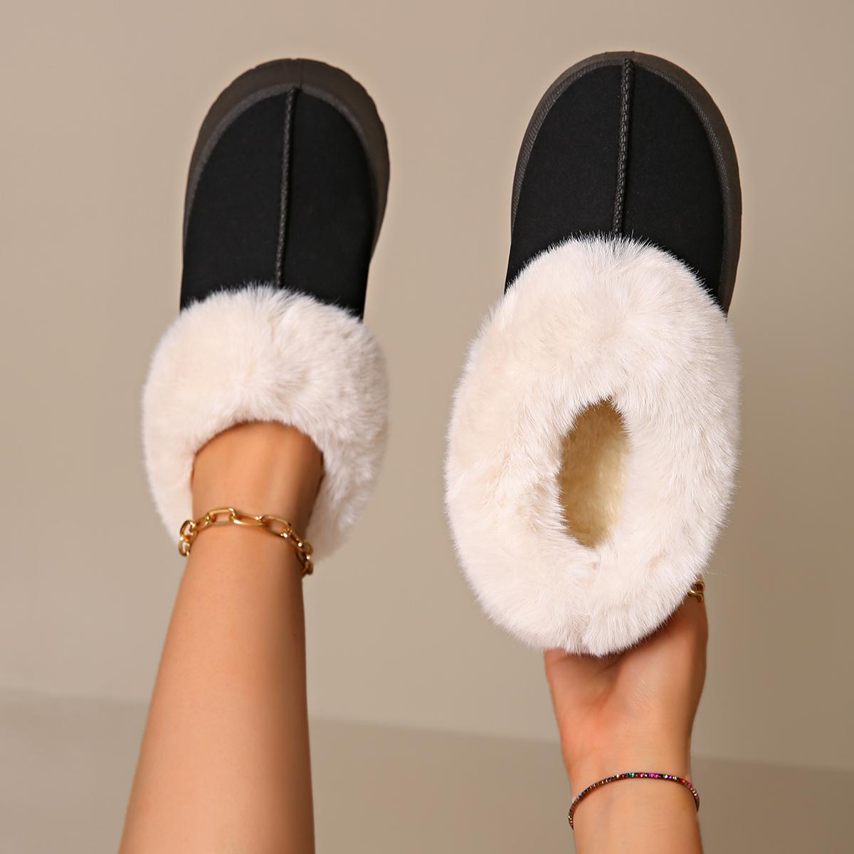 

Жіночі чоботи 2024 Зимова мода Повсякденне взуття для жінок Туфлі на пласкій підошві Круглий носок Високі підбори Платформа Однотонні Zapatos De Mujer 42 чорний