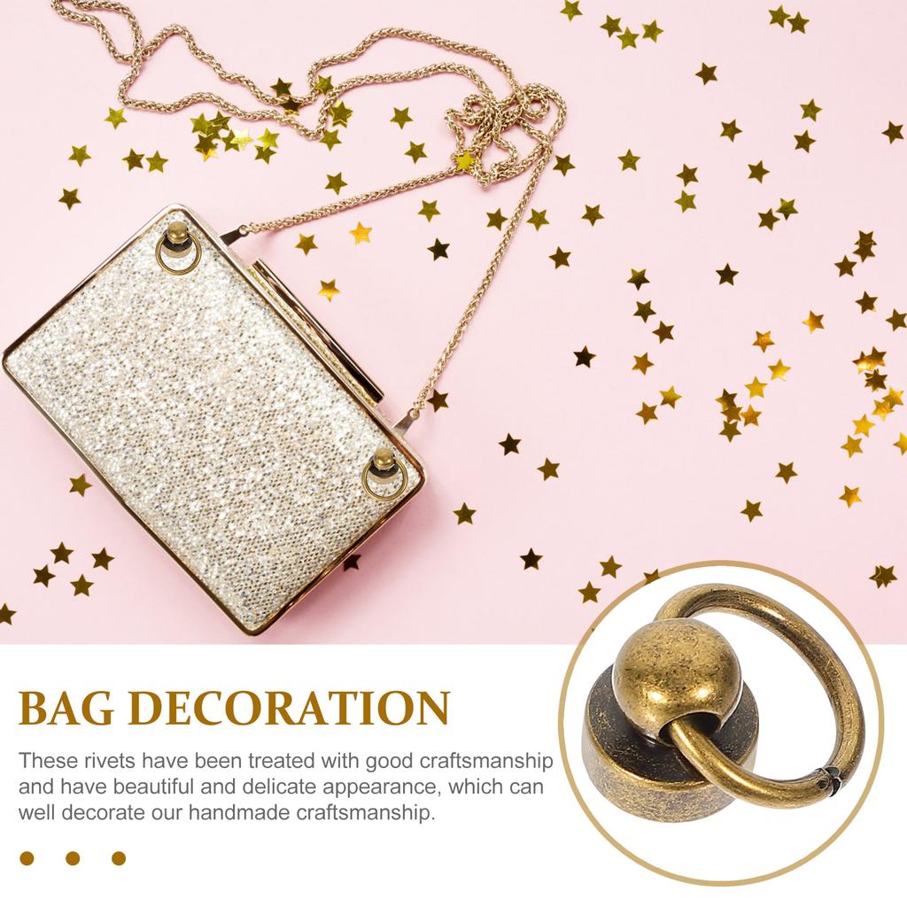 20 Sets Mobile Phone Case Pull Buckle Belt Rivets Fasteners Button DIY Purse Supplies Copper Screws