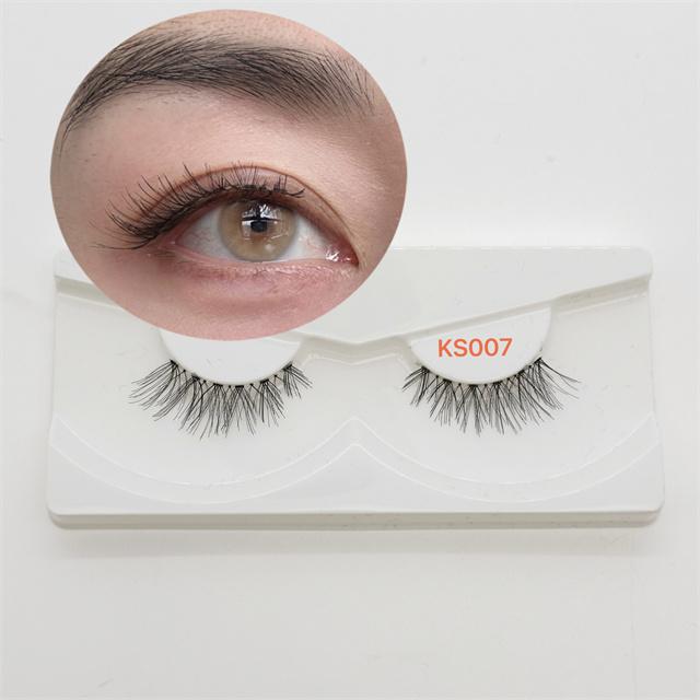 Qingdao Free Samples Wholesales Vendor Lashes Box Packing Available 3D Short Synthetic Eyelashes Half Lashes Corner Lashes