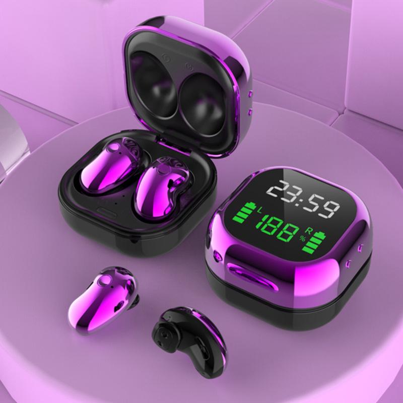 

2024 Шумоподавление CVC 8.0 Беспроводные Bluetooth 5.1 наушники сенсорное управление стерео бас наушники для Android/IOS со светодиодным дисплеем зарядное устройство фиолетовый