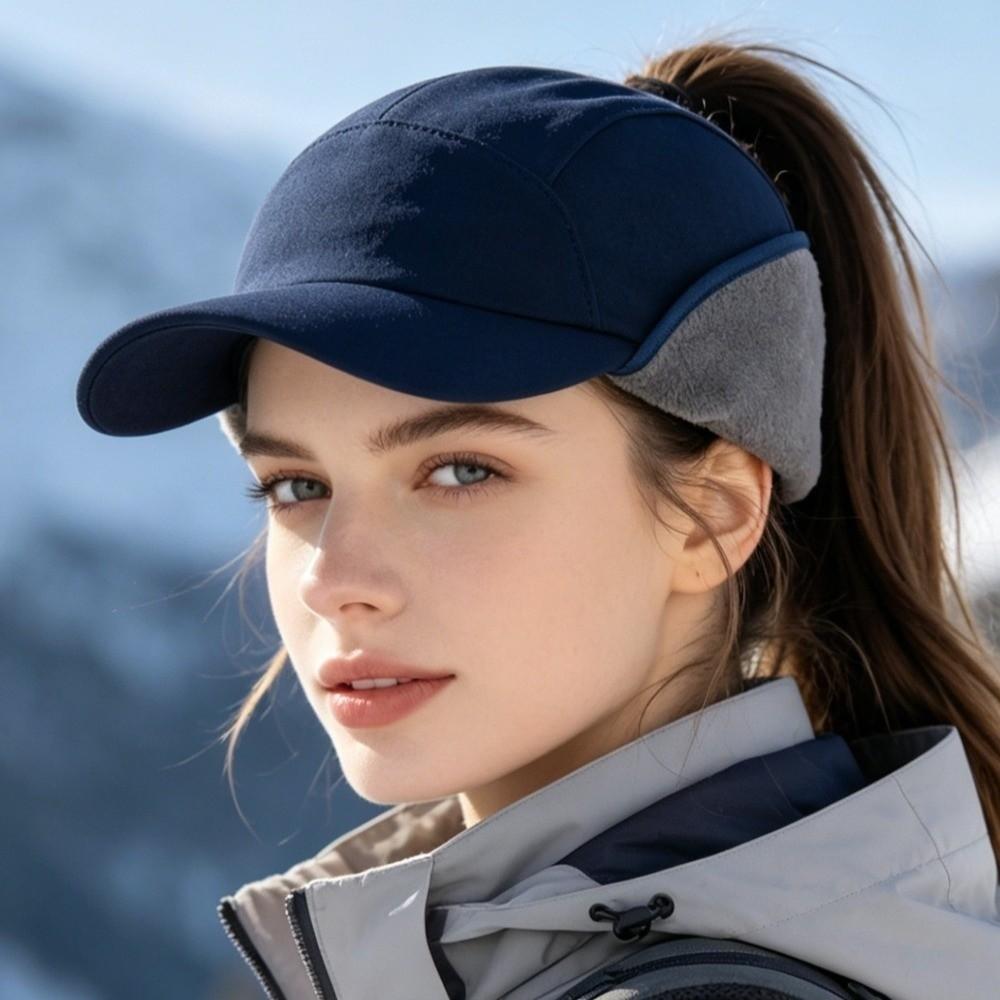 Warm Ear Flap Baseball Cap Adjustable Snapback Winter Sports Hat Fashion Visor Peaked Cap