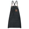 Canvas Chef Aprons 75x69cm Adjustable Strap Cross Back Kitchen Cooking Apron with 3 Pockets for Men Women Chef, Black