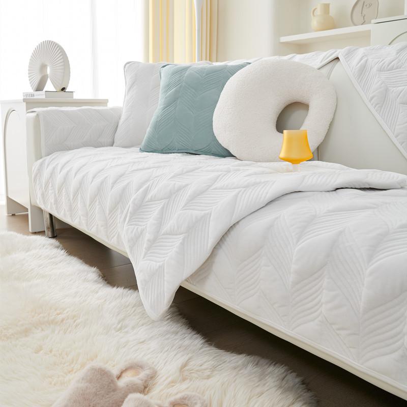 

Подушка для дивана из синели, универсальный чехол для дивана в кремовом стиле, легкий роскошный нескользящий чехол на спинку, полотенце 110*210cm белый