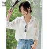Damen Transparentes Langes Ärmel Casual Hemd