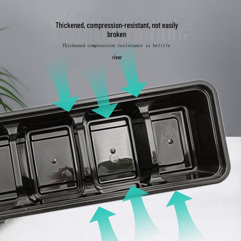 Disposable Black Four-Compartment Lunch Boxes with Lids