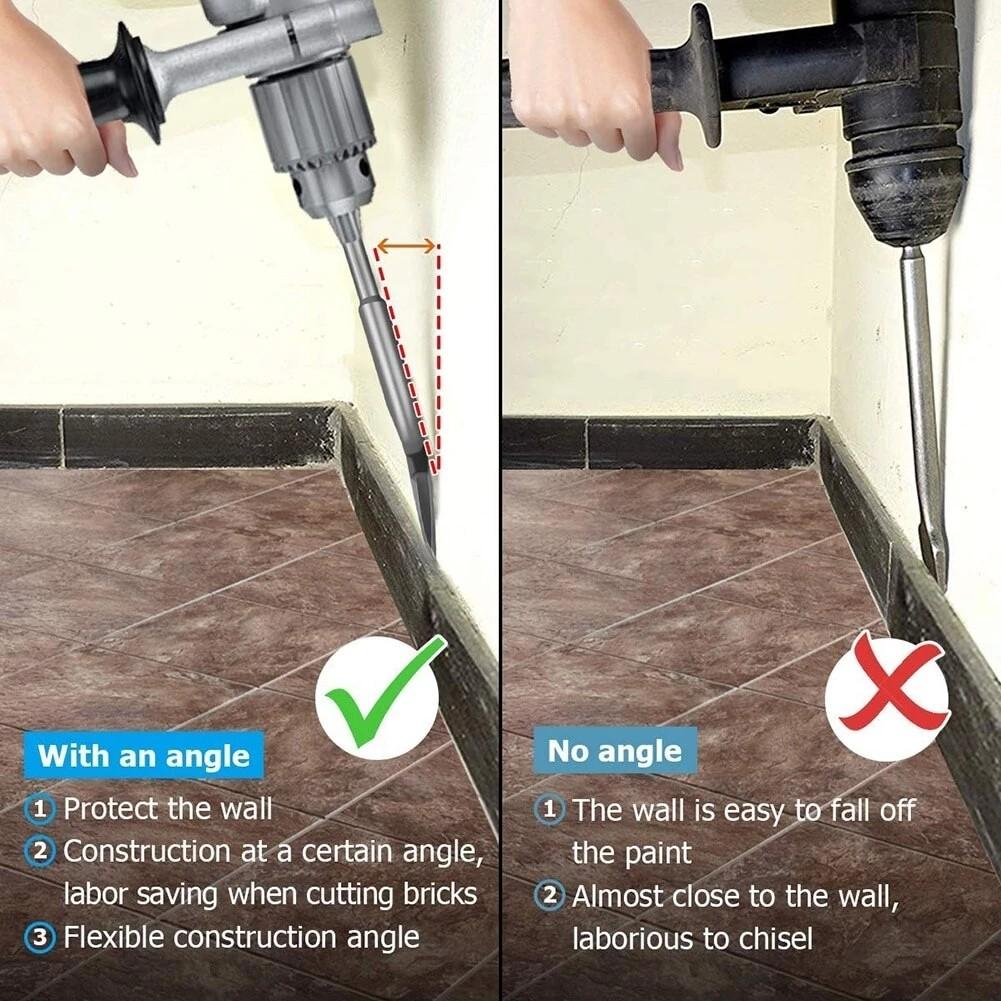 SDS-Plus Tile Chisel Cemented Carbide Electric Hammer Chisel Power Tool Accessories 15 Degree Tile Removal Chisel Scraper Bits